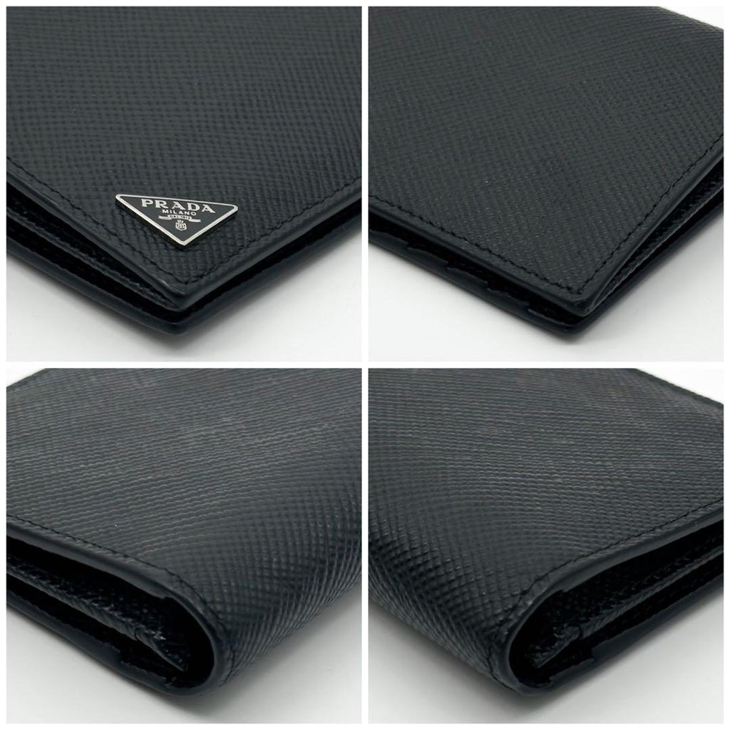 Prada Leather Triangle Logo Saffiano Wallet — view 5