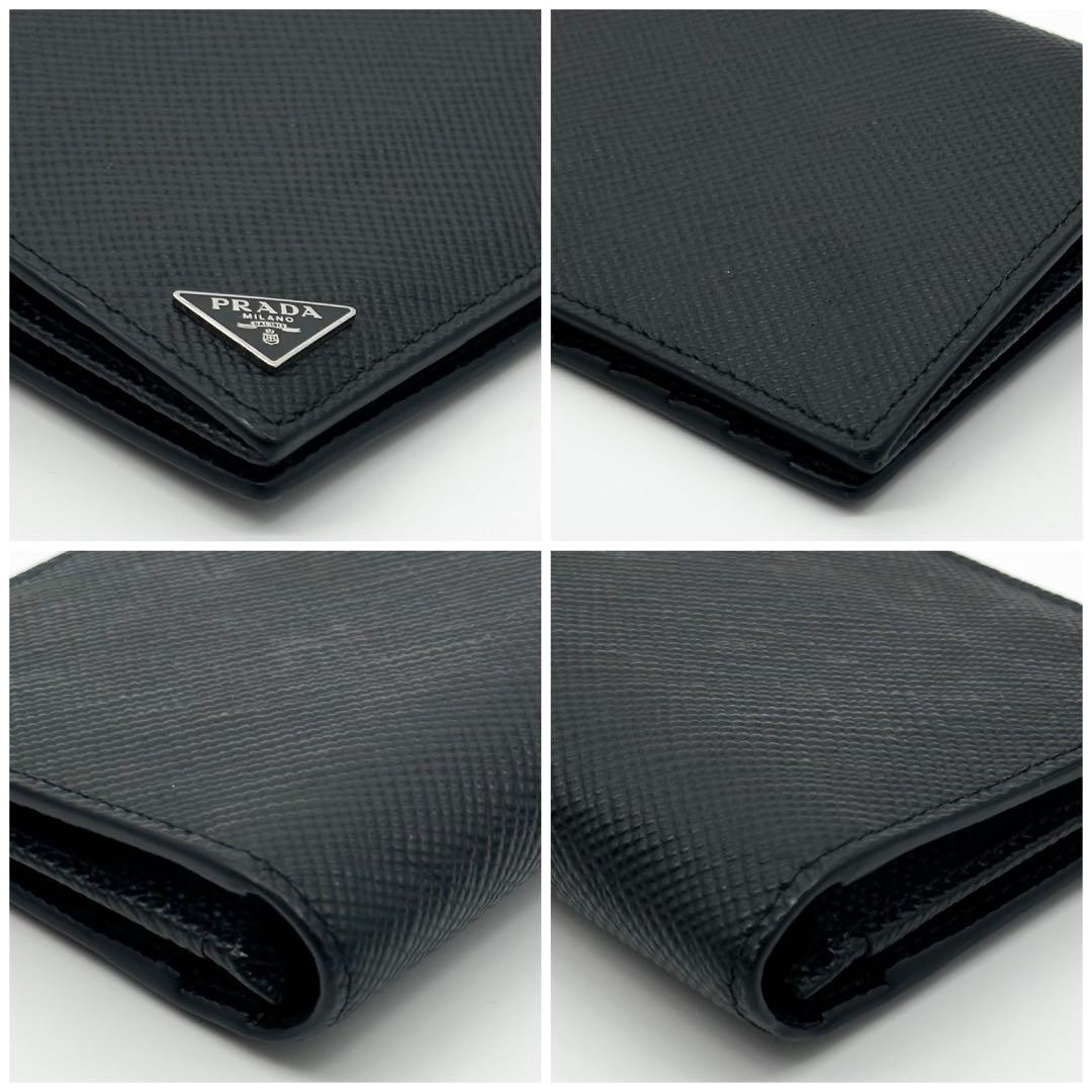 Prada Leather Triangle Logo Saffiano Wallet — view 5