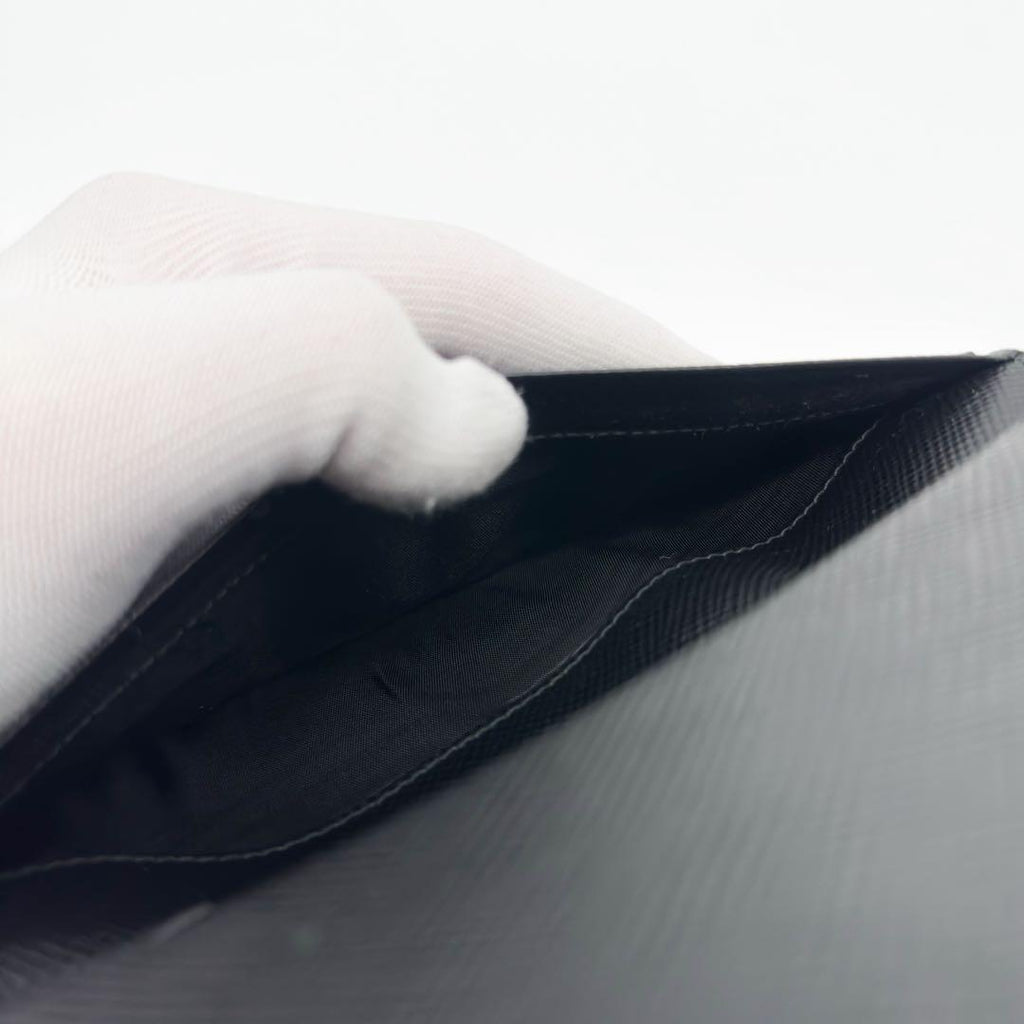 Prada Leather Triangle Logo Saffiano Wallet — view 7
