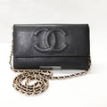 Chanel Class Bifold Wallet Caviar Black Gold