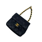 Chanel Lambskin Mini Quilted Shoulder Bag Charm Black — view 3