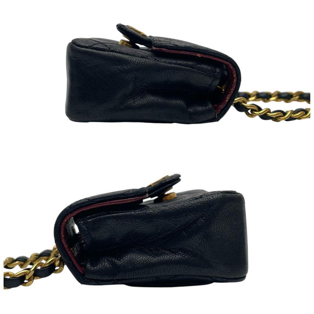 Chanel Lambskin Mini Quilted Shoulder Bag Charm Black — view 4