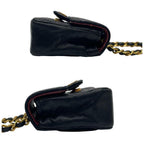 Chanel Lambskin Mini Quilted Shoulder Bag Charm Black — view 4