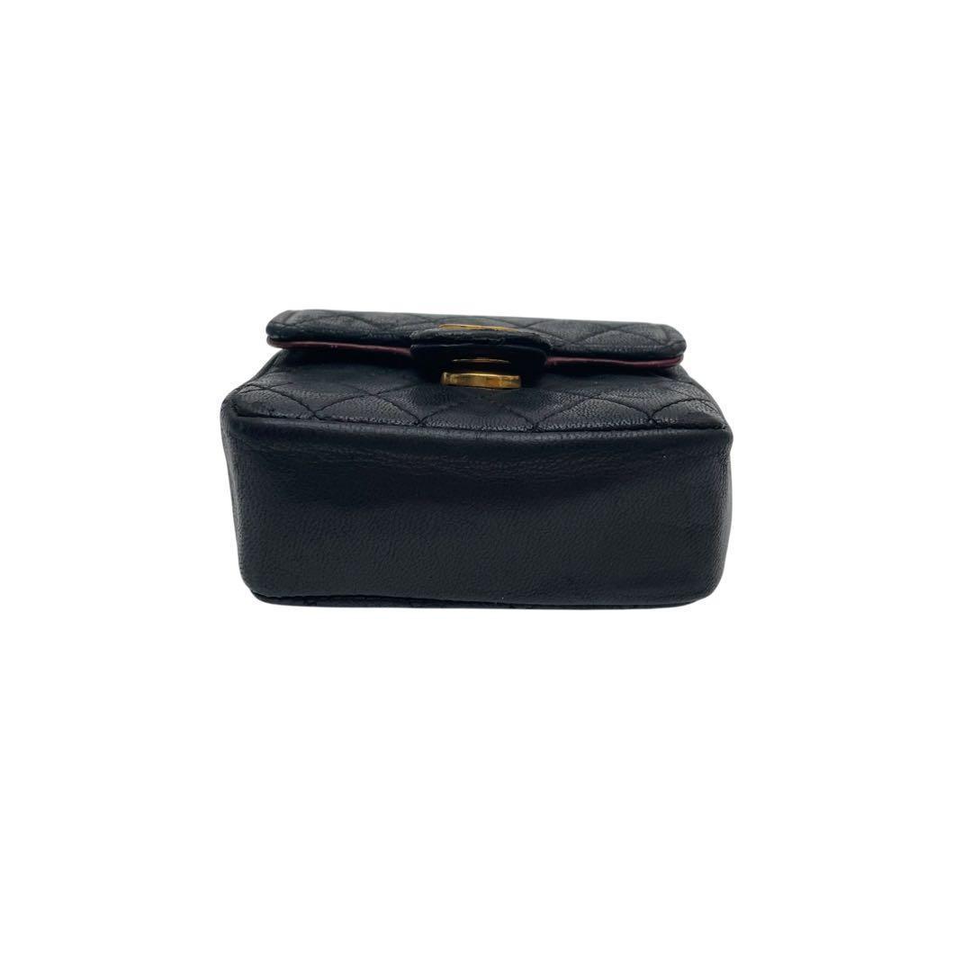 Chanel Lambskin Mini Quilted Shoulder Bag Charm Black — view 5