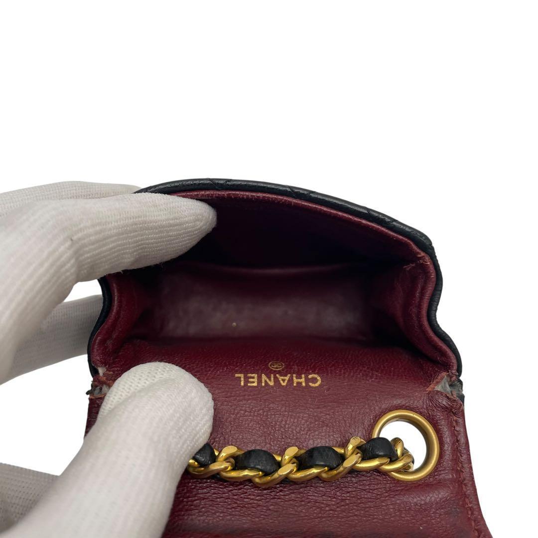 Chanel Lambskin Mini Quilted Shoulder Bag Charm Black — view 8