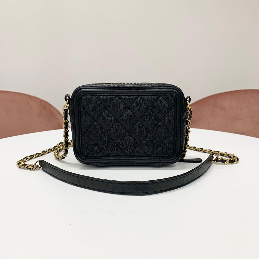 Chanel CC Logo CC Filigree Quilted Chain Shoulder Bag — view 3