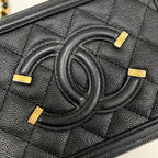 Chanel CC Logo CC Filigree Quilted Chain Shoulder Bag — view 9
