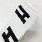 Hermes Junior Logo Leather Velcro Sandals White Black — view 8