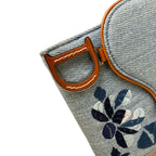 Dior John Galliano Era Denim Floral Embroidery Wallet — view 2