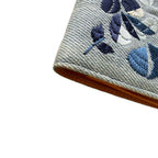 Dior John Galliano Era Denim Floral Embroidery Wallet — view 3