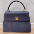 Celine Triomphe Leather 2-Way Handbag Blue — view 2