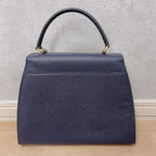 Celine Triomphe Leather 2-Way Handbag Blue — view 3