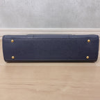 Celine Triomphe Leather 2-Way Handbag Blue — view 5