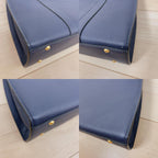 Celine Triomphe Leather 2-Way Handbag Blue — view 6