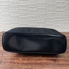 Prada Nylon Leather Triangle Plate Logo Shoulder Tote Black — view 5