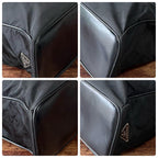 Prada Nylon Leather Triangle Plate Logo Shoulder Tote Black — view 6