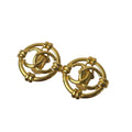 Chanel CC Logo Earrings Gold Vintage 29