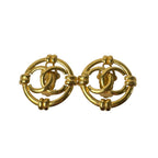 Chanel CC Logo Earrings Gold Vintage 29 — view 2