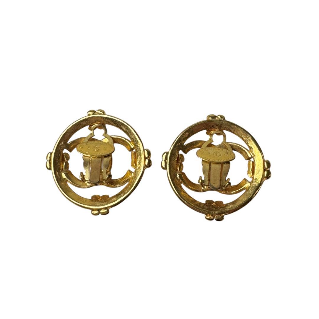 Chanel CC Logo Earrings Gold Vintage 29 — view 3