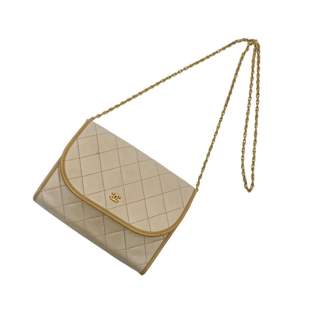 Chanel Mini Quilted Lambskin Chain Shoulder Bag Beige — view 3