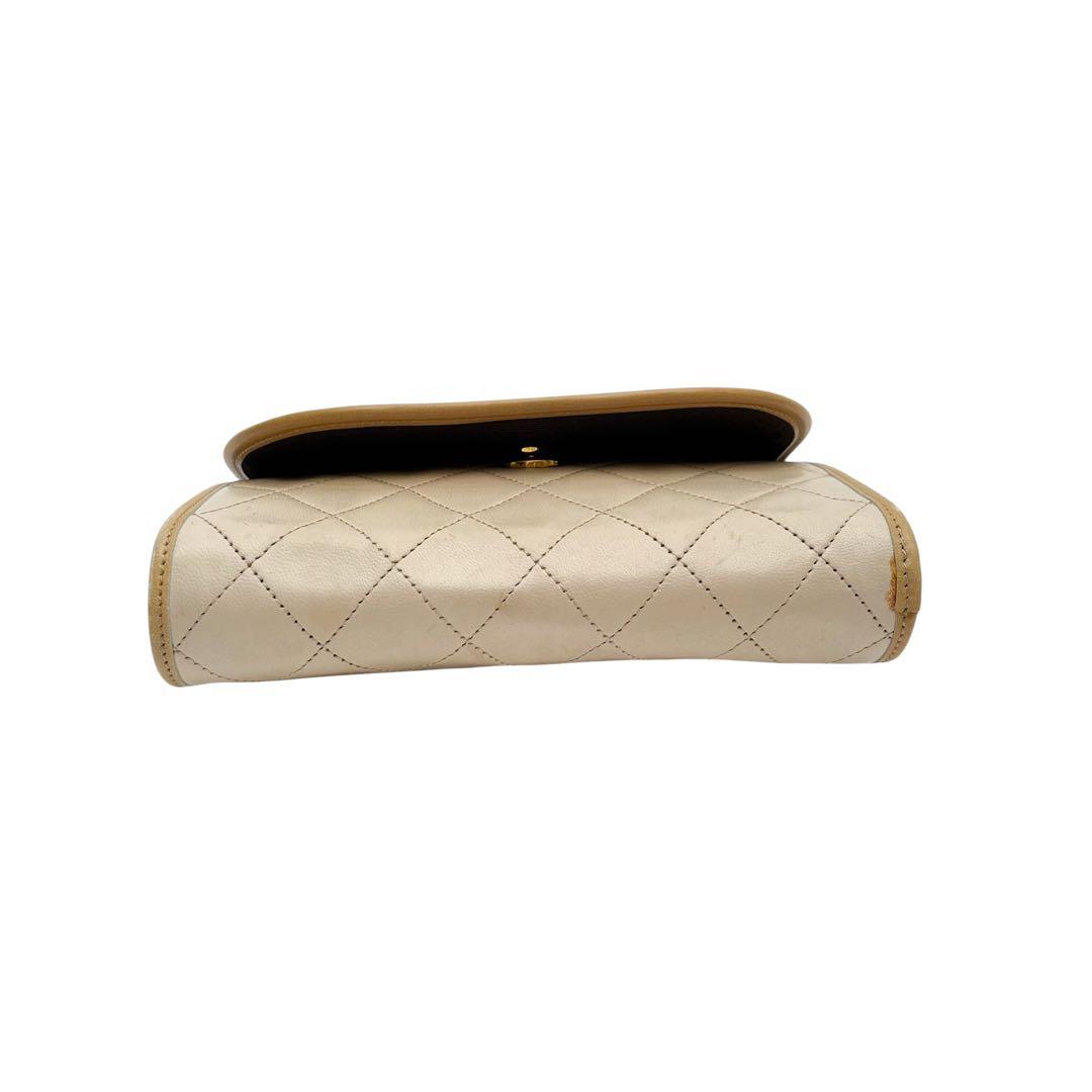 Chanel Mini Quilted Lambskin Chain Shoulder Bag Beige — view 5