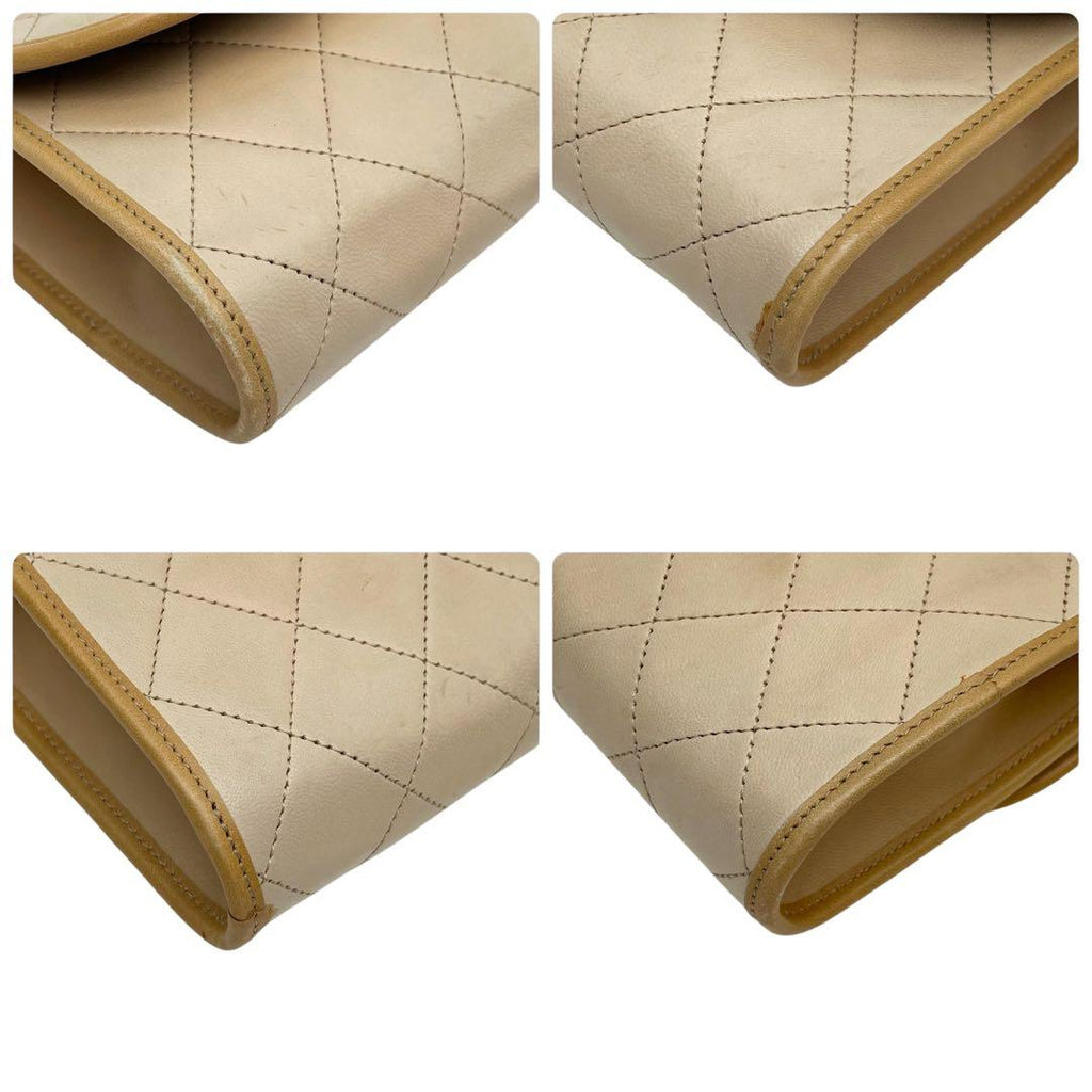Chanel Mini Quilted Lambskin Chain Shoulder Bag Beige — view 6