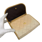 Chanel Mini Quilted Lambskin Chain Shoulder Bag Beige — view 7
