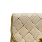 Chanel Mini Quilted Lambskin Chain Shoulder Bag Beige — view 9