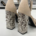 Hermes Glam 105 Suede Chaine D'ancre Metal Sandals — view 9