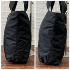 Prada Nylon Triangle Plate Logo Shoulder Tote Black — view 4