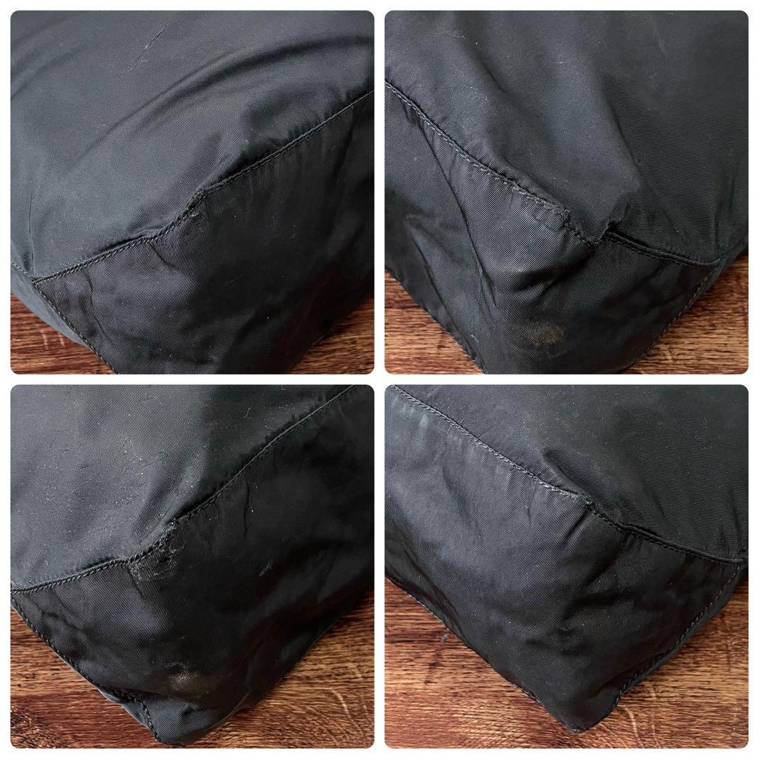 Prada Nylon Triangle Plate Logo Shoulder Tote Black — view 6