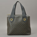 Celine Macadam Handbag Tote Leather Black Triomphe