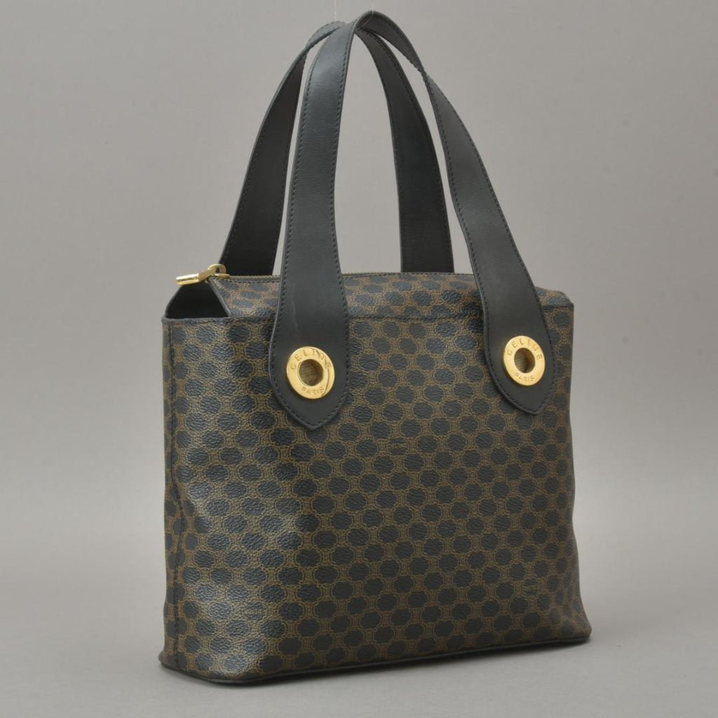 Celine Macadam Handbag Tote Leather Black Triomphe — view 2