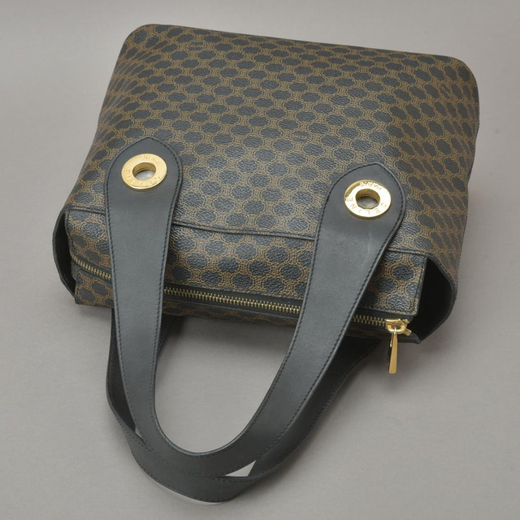 Celine Macadam Handbag Tote Leather Black Triomphe — view 4