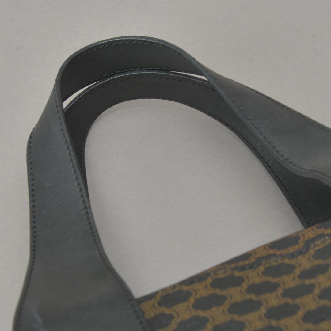 Celine Macadam Handbag Tote Leather Black Triomphe — view 5