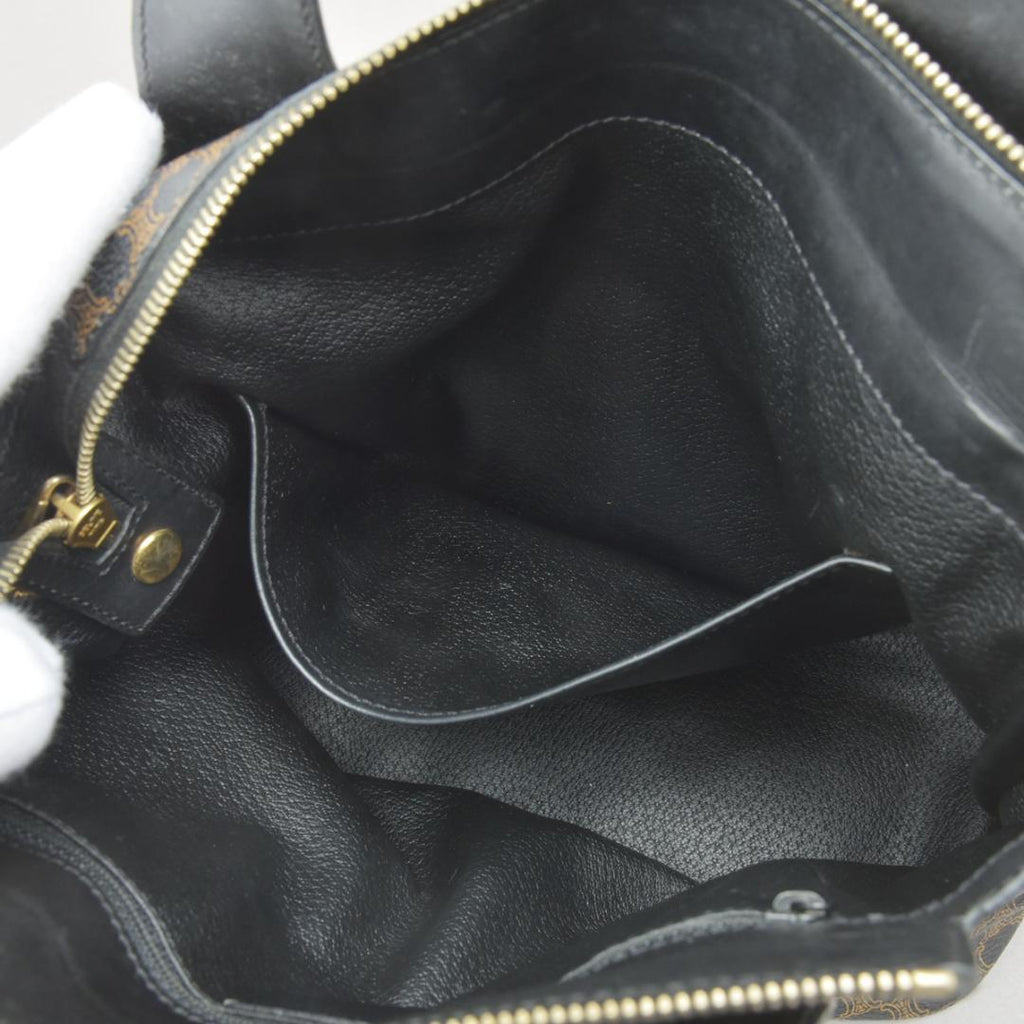 Celine Macadam Handbag Tote Leather Black Triomphe — view 7