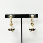 Chanel Earrings CC Logo Pearl Hoop Gold — view 8