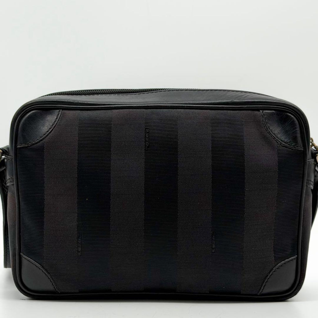 Fendi Pecan Shoulder Bag Leather Vintage Canvas — view 3