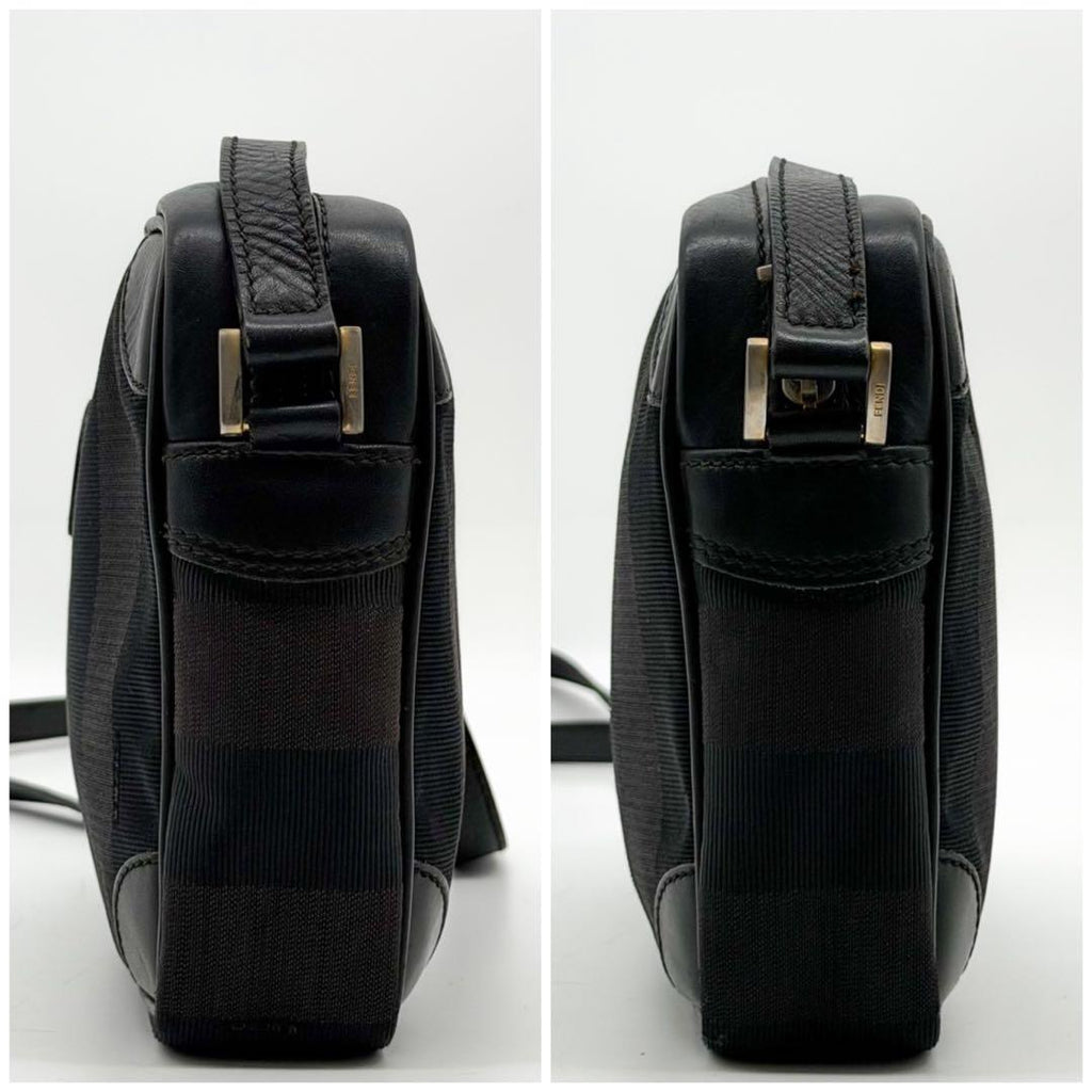 Fendi Pecan Shoulder Bag Leather Vintage Canvas — view 5