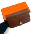 Hermes Dogon GM Togo Wallet Brown Silver Leather