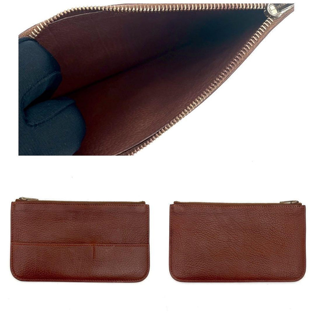 Hermes Dogon GM Togo Wallet Brown Silver Leather — view 8