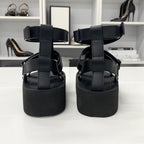 Hermes Enid Leather Diamant Buckle Ankle Strap Sandals — view 6