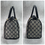 Gucci GG Sherry Line Boston Bag Navy Leather Logo — view 7