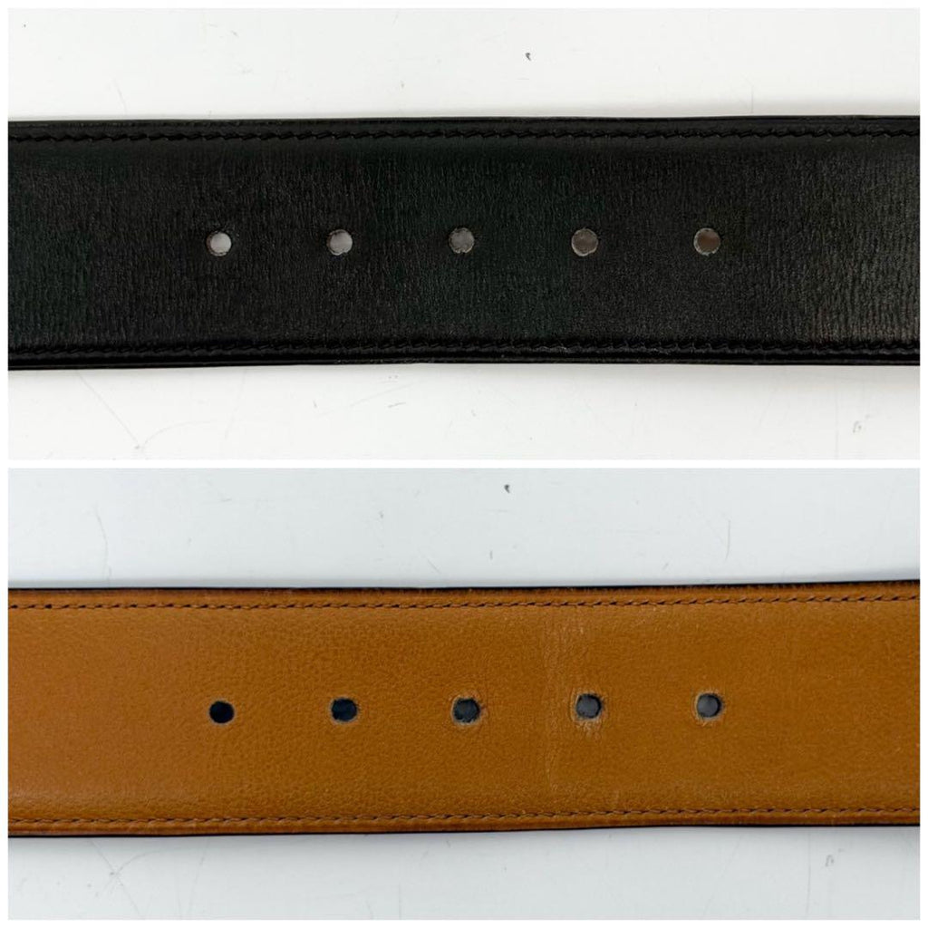 Hermes Wood Leather Belt Black Vintage — view 5