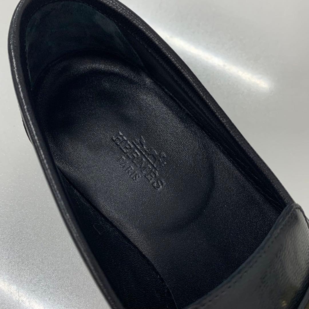 Hermes Paris Leather Loafers Black — view 7