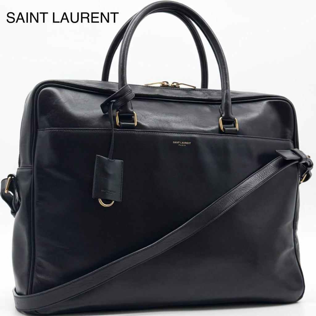 Saint Laurent Museum Briefcase Business 2-Way Leather