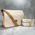 Gucci GG Shoulder Bag Beige Brown Logo Leather