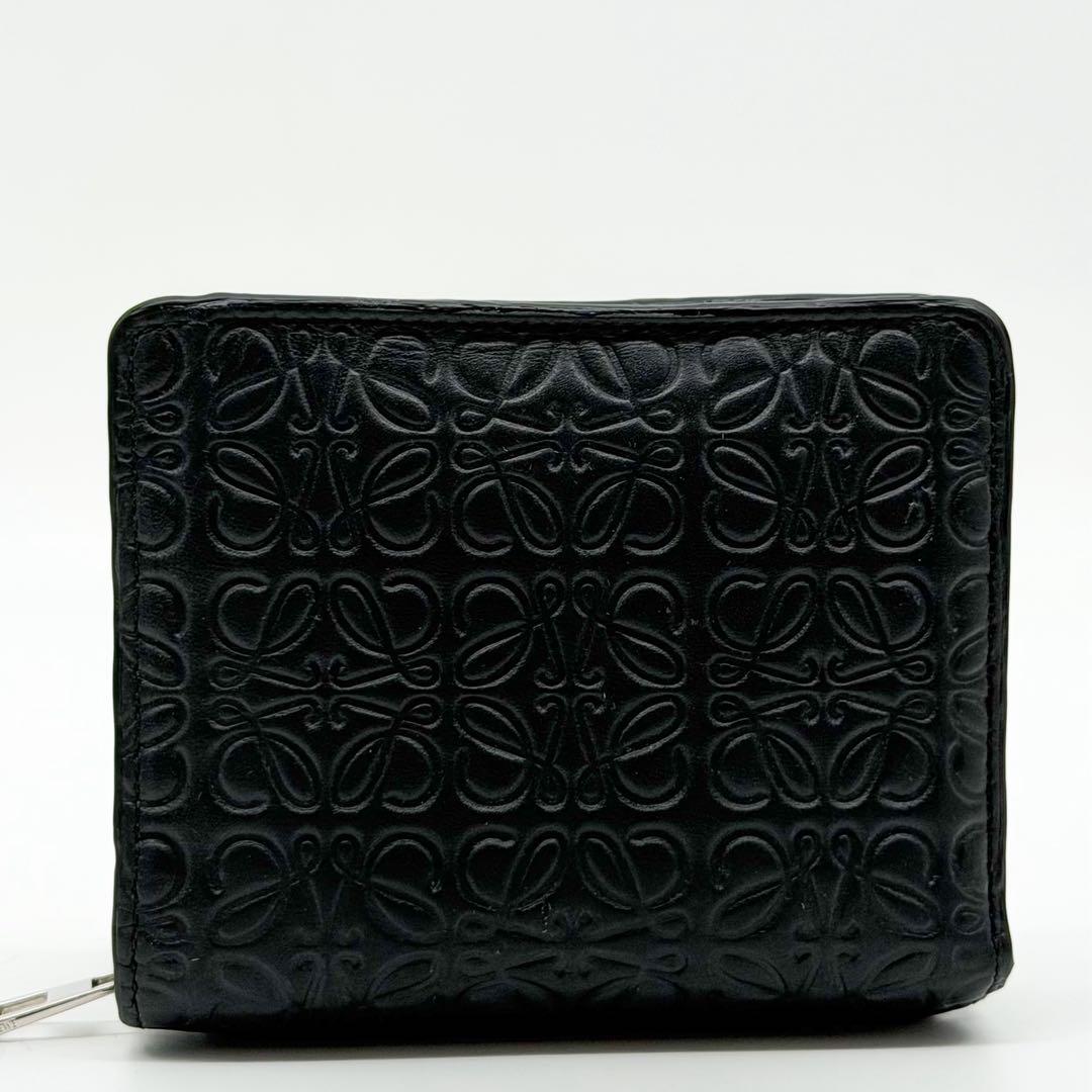 Loewe Repeat Anagram Bifold Black Compact Zip Mini Wallet — view 2