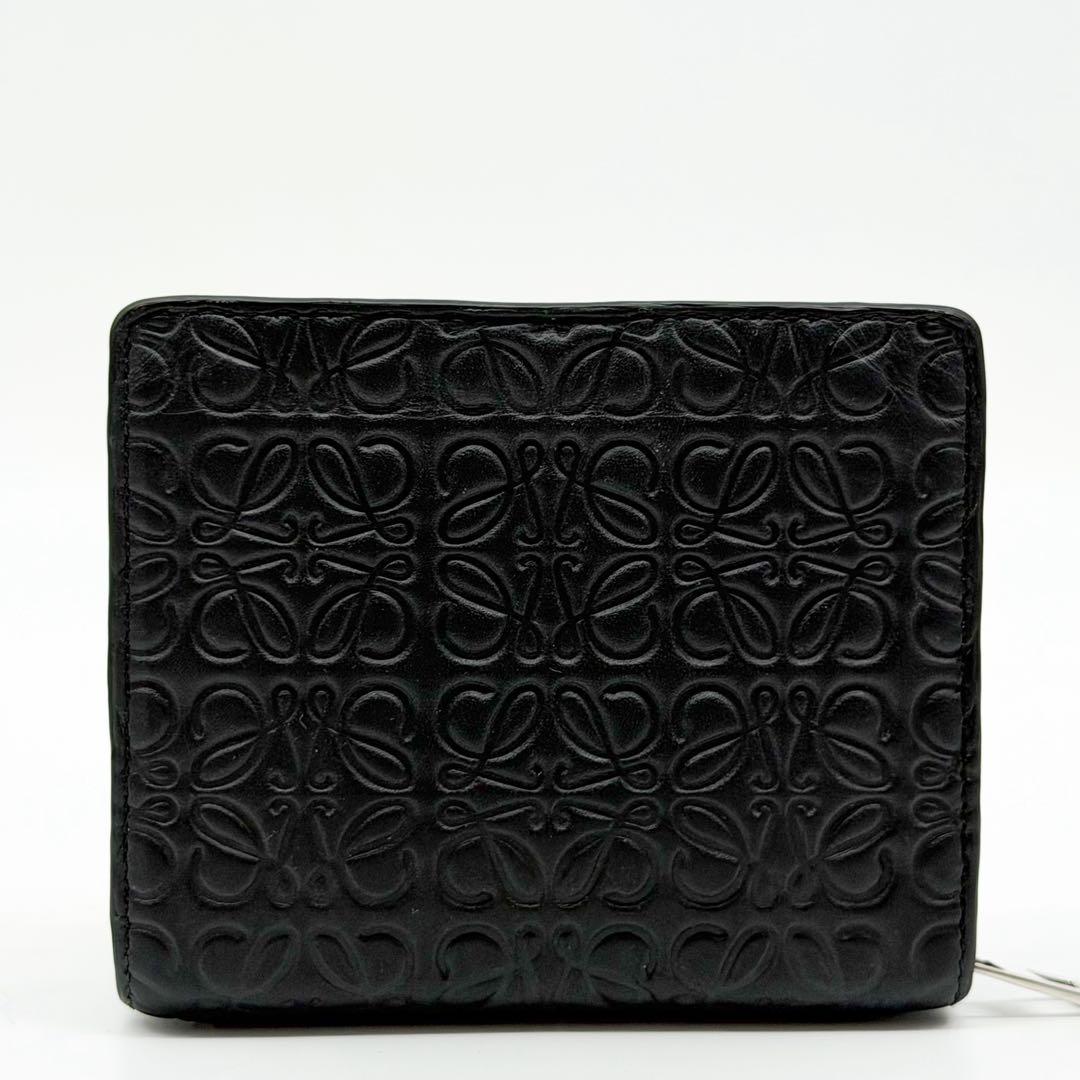 Loewe Repeat Anagram Bifold Black Compact Zip Mini Wallet — view 3