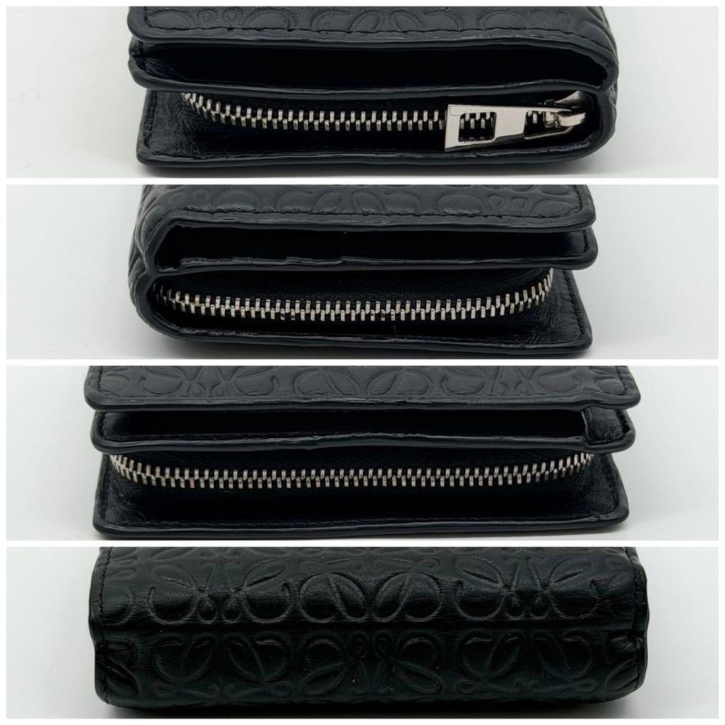 Loewe Repeat Anagram Bifold Black Compact Zip Mini Wallet — view 4